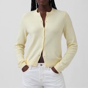 Cashmere Soft Butter Yellow Cardigan Sweater